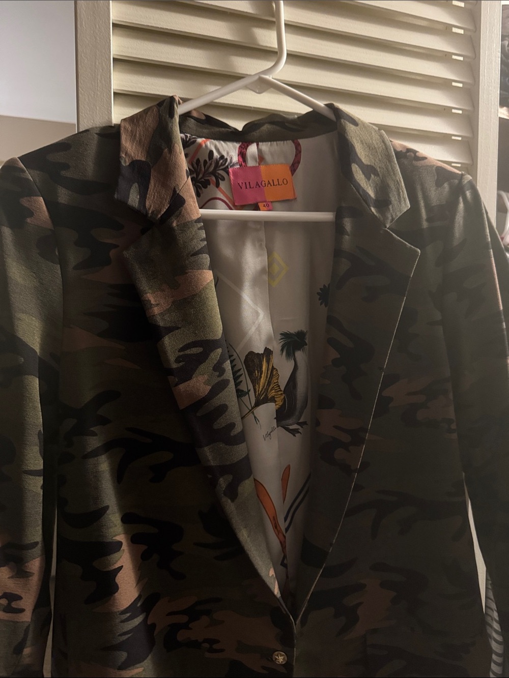 Vilagallo Women's Camouflage Blazer in Olive and Brown